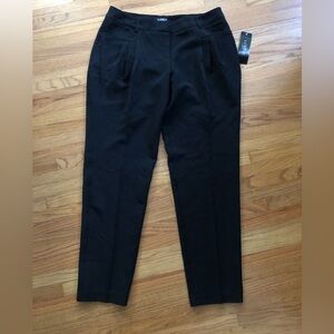 Scamps Black Tailored Straight-Leg Women's Dress Pants Pleated Front Pockets NEW